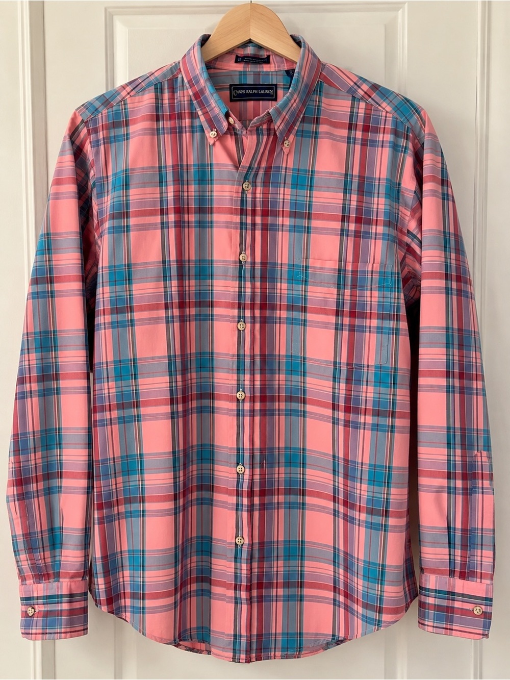 Polo by Ralph Lauren Pink and Blue Plaid Button-Down Shirt